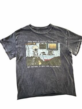SpongeBob SquarePants “When Work Is Literally Killing You” Crewneck Cropped T